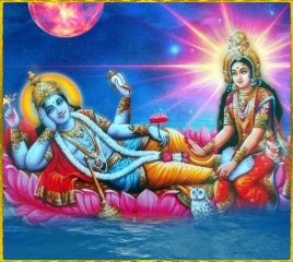 Nārāyaṇa | Narayana reclining on Shesha