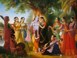 Krishna and Radha with Gopis